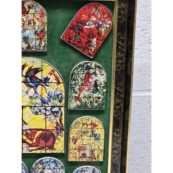 Marc Chagall Stained Glass 12 Tribes Israel Framed - Picture 4 of 16
